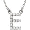 Diamond Initial 'E' Rhodium Plate 14K White Gold (1/6 Cttw, GH Color, l1 Clarity), 16.25"