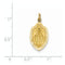 14k Yellow Gold Miraculous Medal Charm Pendant (24X12 MM)
