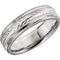 Swiss-Cut Chevron Comfort Fit 6mm Milgrain 14k White Gold Band