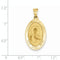 14k Yellow Gold Sacred Heart Of Jesus Medal Pendant (27x17MM)