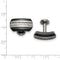Mediterranean Collection Grey, Black Titanium and Sterling Silver Hammered Cuff Links, 12.25X21.5MM