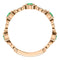 Chatham Created Emerald and Diamond Vintage-Style Ring, 14k Rose Gold, Size 7.25