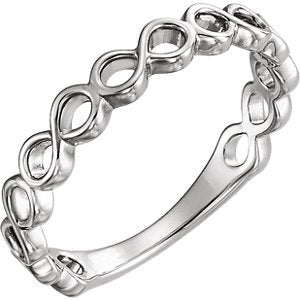 Platinum Infinity-Inspired Stackable Ring, Size 9