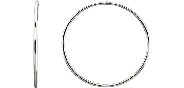 Endless Hoop Tube Earrings, Sterling Silver (45mm)
