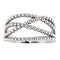 Platinum Beaded Criss-Cross Ring, Size 8