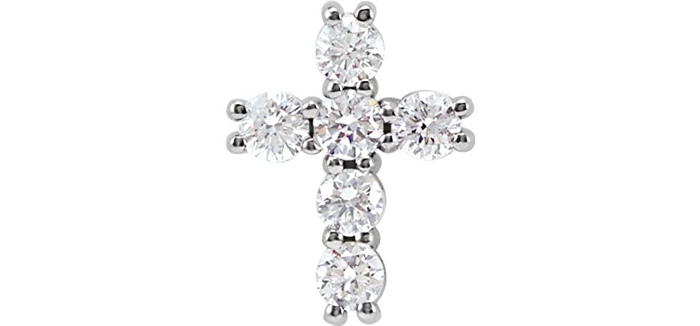 Platinum Diamond Cross Pendant, (1/4 Ctw, Color G-H, Clarity I1)