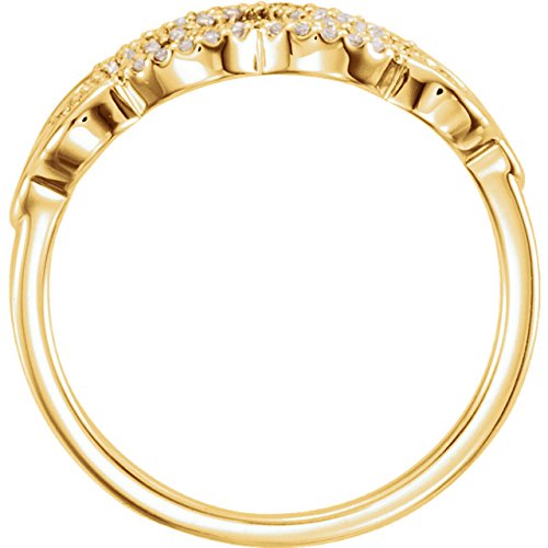 Diamond Woven Ring, 14k Yellow Gold (1/5 Ctw, Color G-H, Clarity I1 ), Size 5
