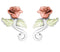 Diamond-Cut Rose Flower Earrings, Sterling Silver, 12k Green and Rose Gold Black Hills Gold Motif