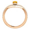 Citrine Pear and Diamond Chevron 14k Rose Gold Ring (.145 Ctw, G-H Color, I1 Clarity)