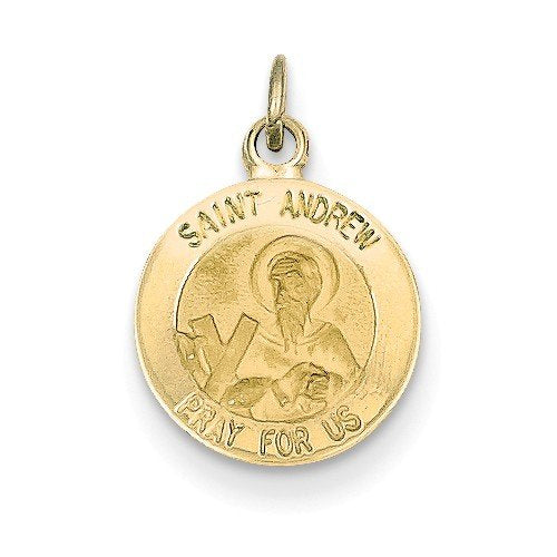 14k Yellow Gold St. Andrew Medal Charm (17X12MM)