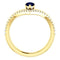 Blue Sapphire Pear and Diamond Chevron 14k Yellow Gold Ring (.145 Ctw, G-H Color, I1 Clarity)