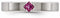 Edward Mirell Brushed Titanium Rhodolite Garnet 4mm Wedding Band, Size 6