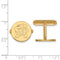 14k Yellow Gold Maryland Round Cuff Links, 15MM