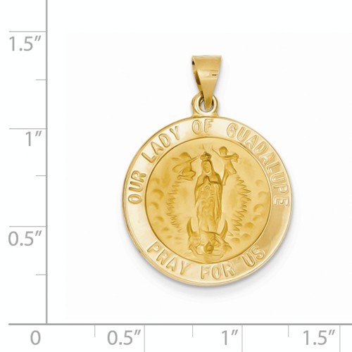 14k Yellow Gold Our Lady Of Guadalupe Medal Pendant (25X22MM)