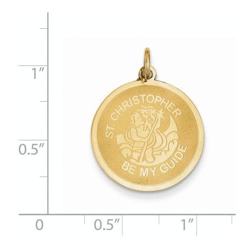 14k Yellow Gold St. Christopher Medal Charm (25X20MM)