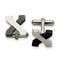 Black IP- Plated Stainless Steel Polished cross Cuff Links, 15MM