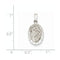 Rhodium-Plated 14k White Gold Saint Christopher Medal Charm (23x11MM)