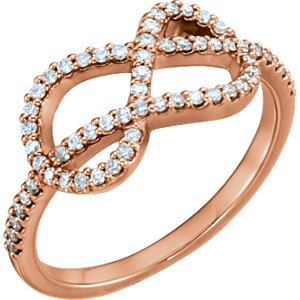 Diamond Knot Ring, 14k Rose Gold (1/3 Ctw, Color G-H, Clarity I1), Size 6
