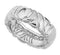 Designer Engraved Scalloped 6.5mm Rhodium-Plated 14k White Gold Band