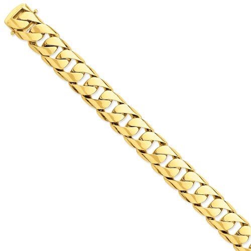 Men's Hand-Polished 14k Yellow Gold 15.4mm Cuban Link Bracelet, 9 Inches