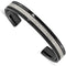 Men's Black Ti 10mm Argentinium Sterling Silver Hammered Inlay Cuff Bracelet, 7"