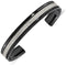 Men's Black Ti 10mm Argentinium Sterling Silver Hammered Inlay Cuff Bracelet, 7"