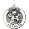 Sterling Silver Round St. John the Evangelist Medal Necklace, 18" (25 MM)