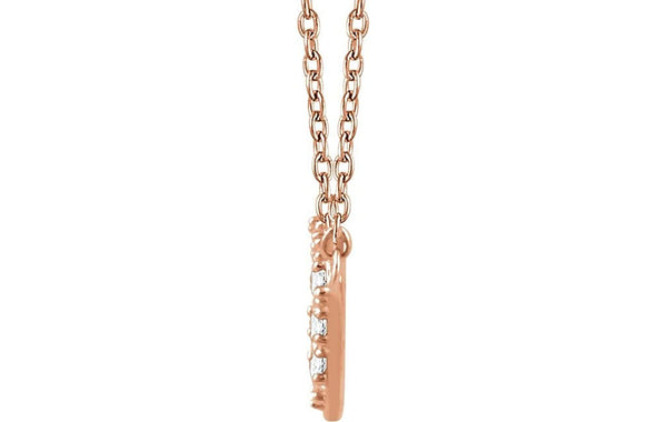 Diamond Square Bar Pendant Necklace in 14k Rose Gold, 18" (1/6 Cttw)