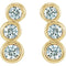 Diamond Three-Stone Ear Climbers, 14k Yellow Gold (.5 Ctw, G-H Color, I1 Clarity)