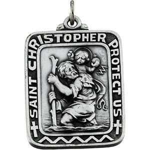 Sterling Silver St. Christopher Medal (31.5x25.75 MM)