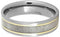 The Men's Jewelry Store (Unisex Jewelry) Deer Antler, 14k Yellow Gold Pinstripe 6mm Comfort-Fit Titanium Wedding Band