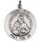 Sterling Silver Round St. Padre Pio Necklace, 18" (18.5 MM)