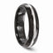 Gold Inlay Collection Black Titanium, 14k White Gold Domed 6mm Band