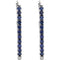 Blue Sapphire Hoop Earrings,14K White Gold
