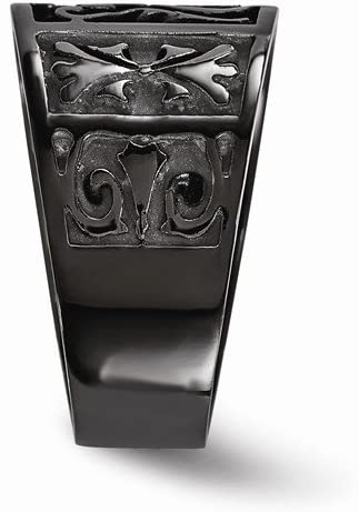 Edward Mirell Black Titanium Flat Casted Design 14mm Tapered Wedding Band
