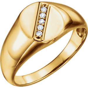 Men's 14k Yellow Gold Diamond Journey Ring (.08 Ctw, G-H Color, I1 Clarity) Size 11
