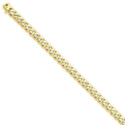 Men's 14k Yellow Gold 8.75mm Rounded Cuban Link Bracelet, 9 Inches