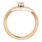 White Sapphire Pear and Diamond Chevron 14k Rose Gold Ring (.145 Ctw,G-H Color, I1 Clarity)