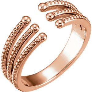 Granulated Bead Negative Space Ring, 14k Rose Gold