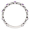 Platinum Genuine Amethyst Beaded Ring