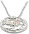 Circle Pendant Necklace, Sterling Silver, 12k Green and Rose Gold Black Hills Gold Motif, 18"