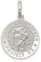 Sterling Silver Saint Christopher Medal Pendant (23X15 MM)