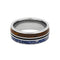 Blue Stardust, Fossil Meteorite, Dinosaur Bone, Black Stripe 8mm Titanium Comfort-Fit Wedding Band