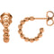 Beaded J Hoop Earrings, 14k Rose Gold (12mm)
