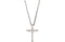 Petite Platinum Diamond Cross Necklace, 16" (.085 Cttw.)