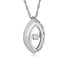 Diamond Oval Pendant Necklace, Sterling Silver, 12k Green and Rose Gold Black Hills Gold Motif, 18" (.1 Ct )