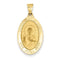 14k Yellow Gold Sacred Heart Of Jesus Medal Pendant (27x17MM)