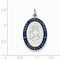Rhodium-Plated Sterling Silver Enameled St. Christopher Medal Charm Pendant (35X20 MM)