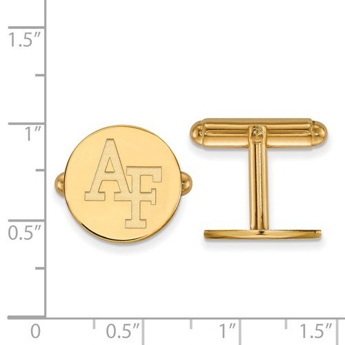 14k Yellow Gold United States Air Force Academy Round Cuff Links, 15MM