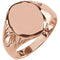 Men's Closed Back Brushed Oval Signet Semi-Polished 18k Rose Gold Ring (13.25x10.75mm), Size 11